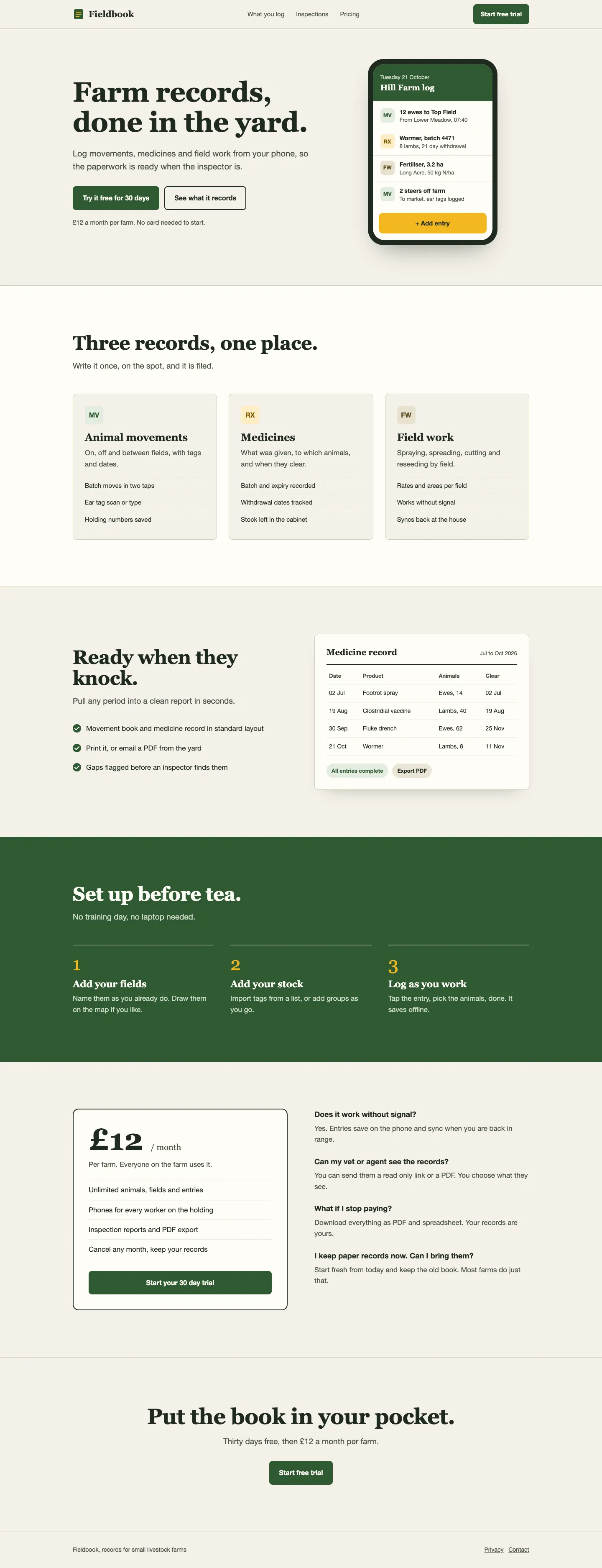 Without Hallmark: the whole page Opus 5.5 built from the prompt alone.